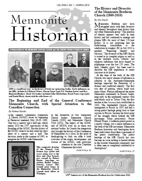 Mennonite Historian (March 2010)