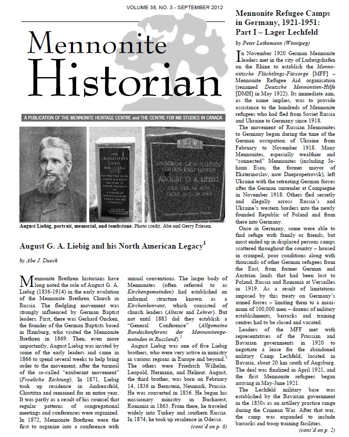 Mennonite Historian (September 2012)