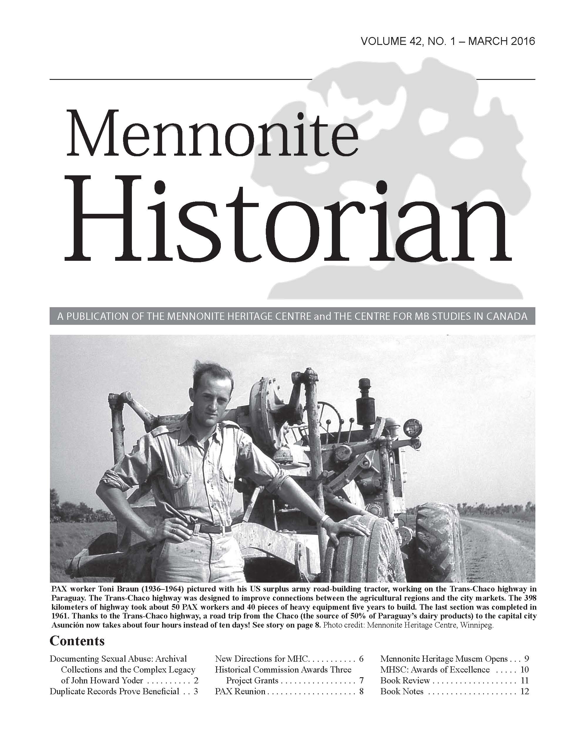 Mennonite Historian (March 2016)