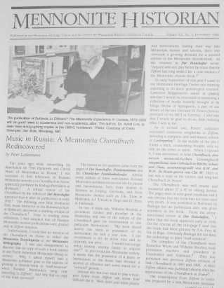 Mennonite Historian (December 1994)