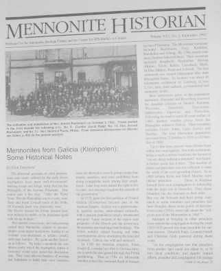 Mennonite Historian (September 1995)