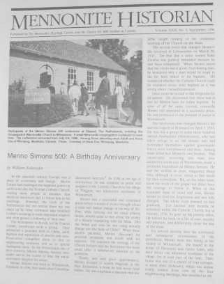 Mennonite Historian (September 1996)