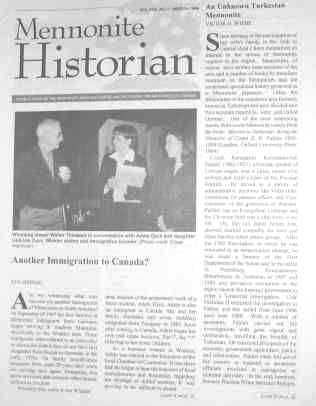 Mennonite Historian (March 1999)