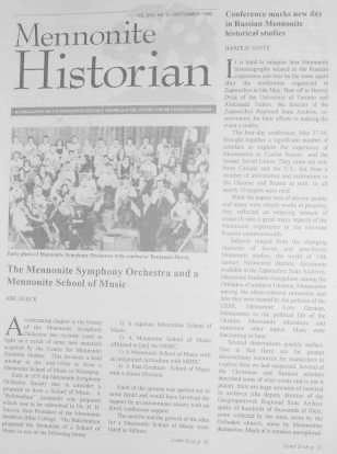 Mennonite Historian (September 1999)