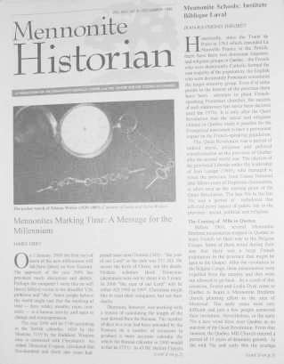 Mennonite Historian (December 1999)