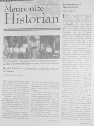 Mennonite Historian (September 2000)