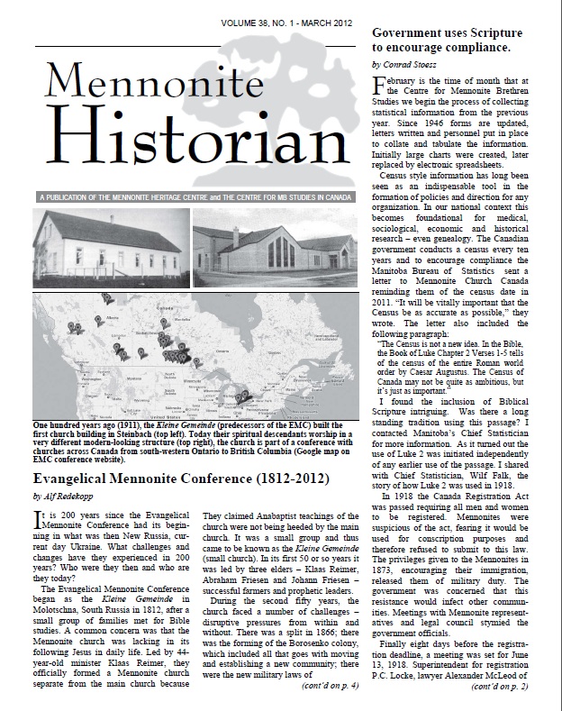 Mennonite Historian (March 2012)