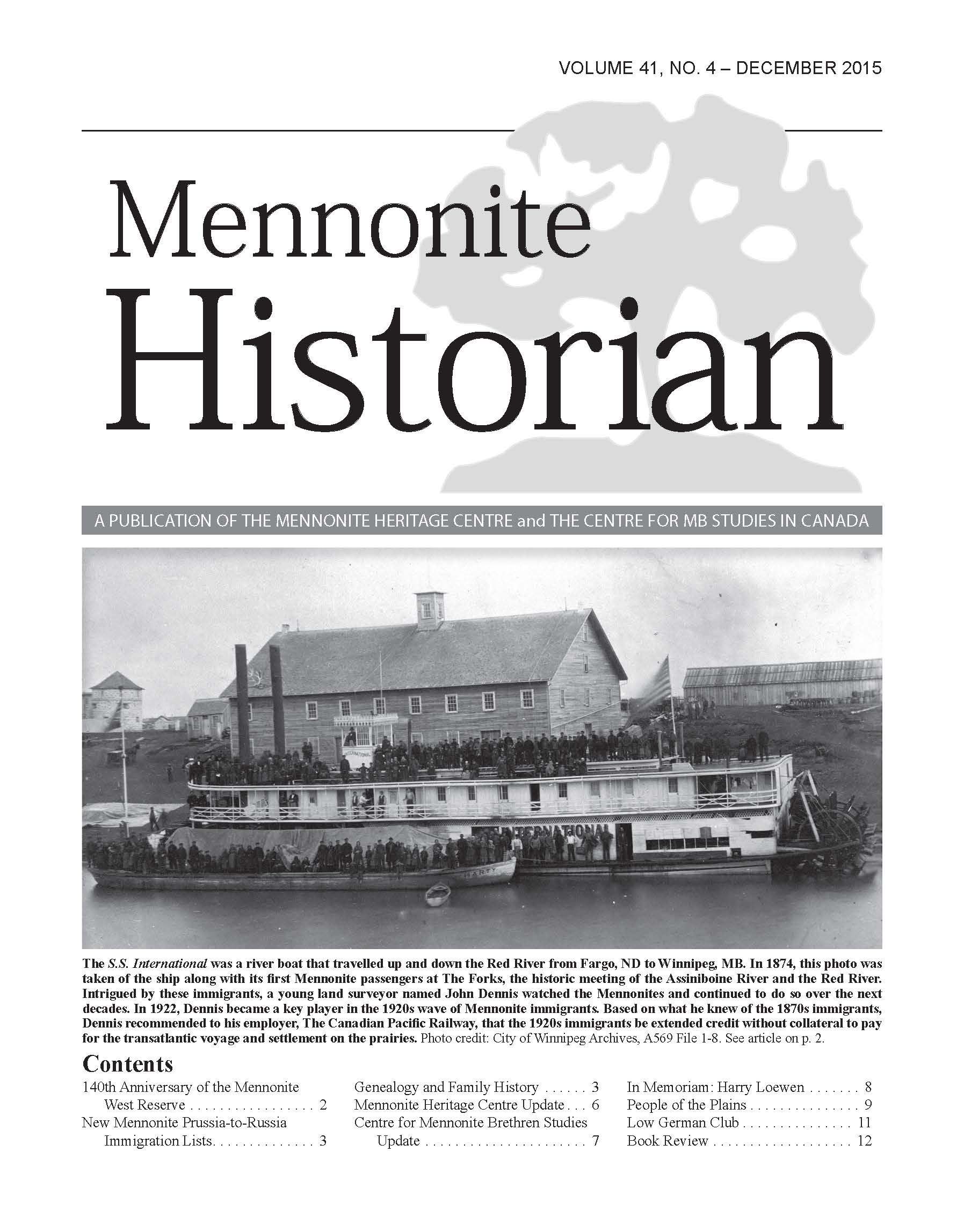 Mennonite Historian (December 2015)