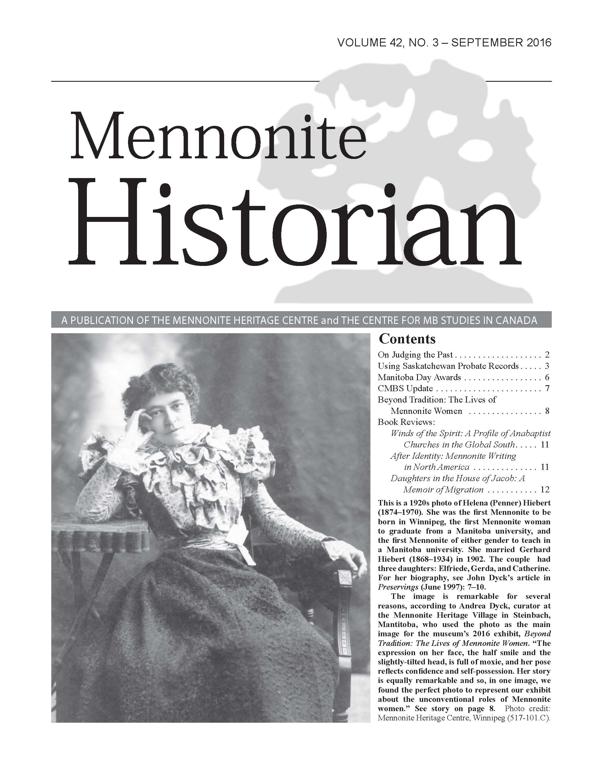 Mennonite Historian (September 2016)