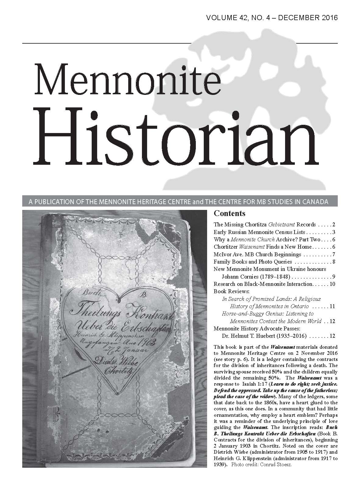 Mennonite Historian (December 2016)