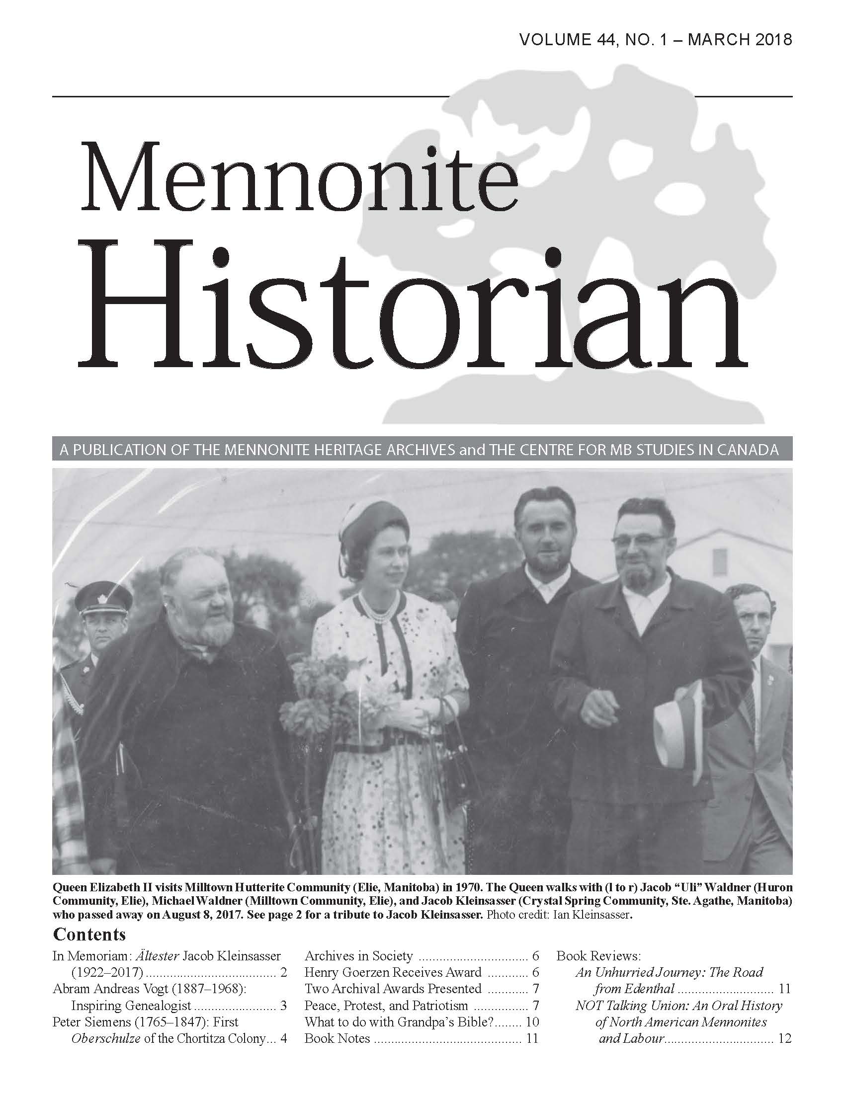Mennonite Historian (March 2018)
