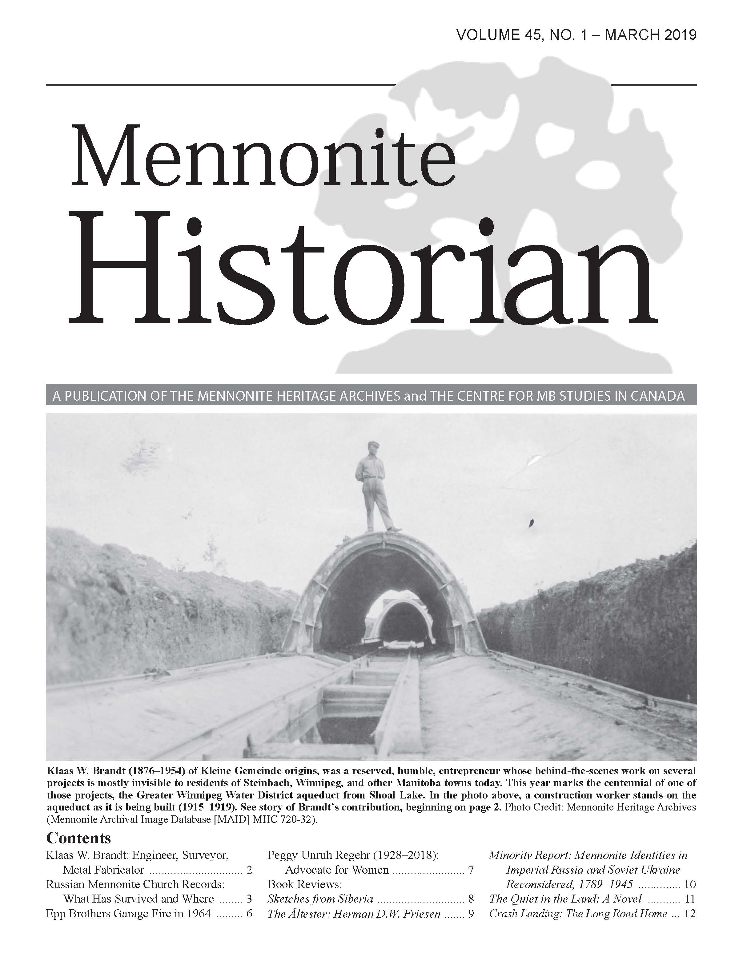 Mennonite Historian (March 2019)
