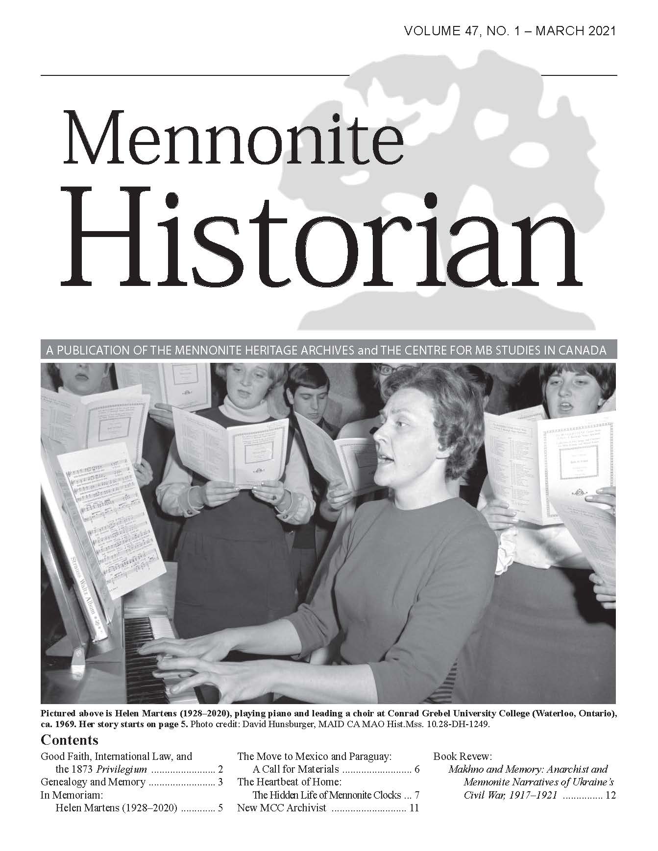 Mennonite Historian (March 2021)