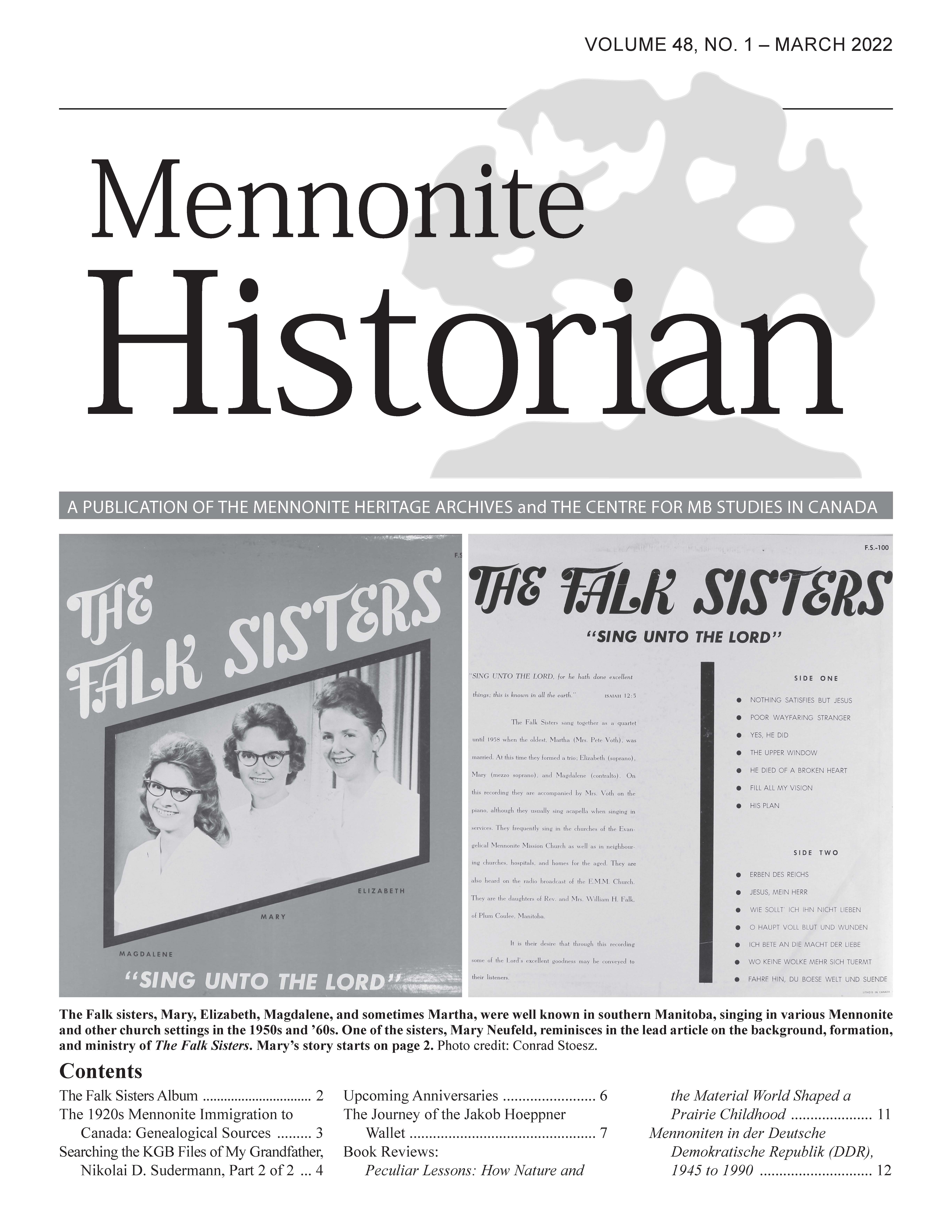 Mennonite Historian (March 2022)