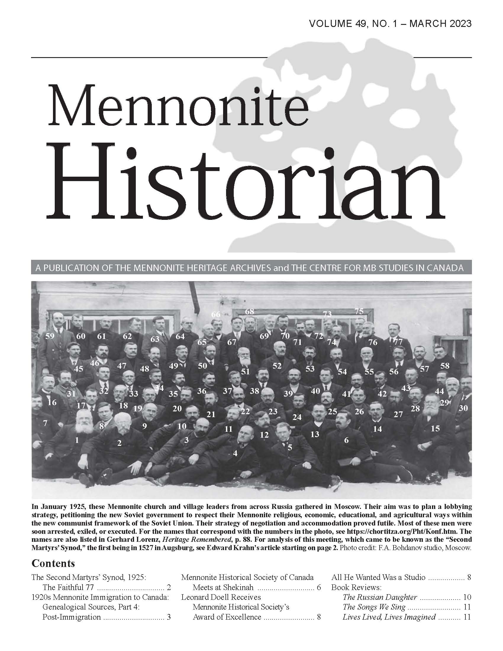 Mennonite Historian (March 2023)