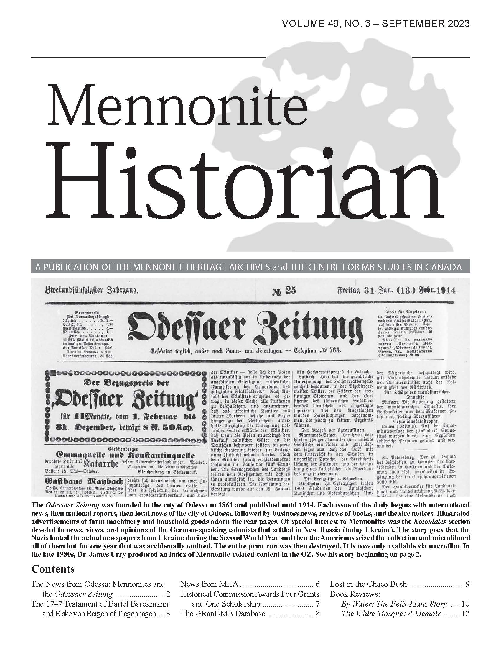 Mennonite Historian (September 2023)